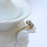 Vintage you and me ring with diamonds