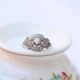 Art Deco ring with diamonds