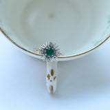 Bague vintage émeraude avec diamants