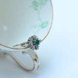 Bague vintage émeraude avec diamants