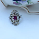 Art deco style rubi ring