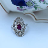 Art deco style rubi ring