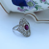 Art deco style rubi ring