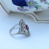 Art deco style rubi ring