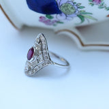 Art deco style rubi ring