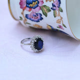 Vintage rosette ring with sapphire