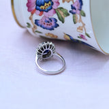 Vintage rosette ring with sapphire