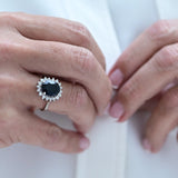 Vintage rosette ring with sapphire