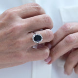 Vintage rosette ring with sapphire