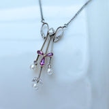 Art nouveau necklace with amethyst and diamonds