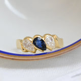 Anillo Trilogía de Zafiro y Diamantes