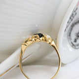 Anillo Trilogía de Zafiro y Diamantes
