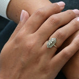 Art deco triplet diamond ring