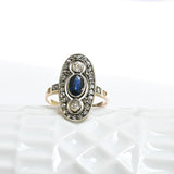 Art deco navette ring
