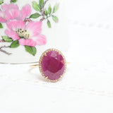 Purplish red ruby ring