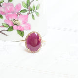 Purplish red ruby ring