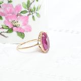 Purplish red ruby ring