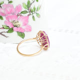 Purplish red ruby ring
