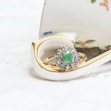 Art deco emerald daisy ring