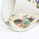 Art deco emerald daisy ring