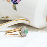 Art deco emerald daisy ring