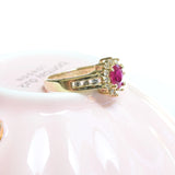 Vintage rosette ruby ring