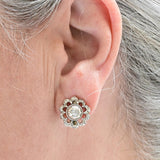 Art nouveau diamond earrings
