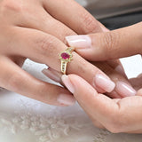 Vintage rosette ruby ring