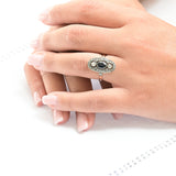 Art deco navette ring