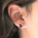 Vintage rosette rubye earrings