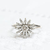 Daisy flower diamond ring