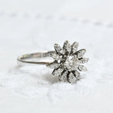 Daisy flower diamond ring