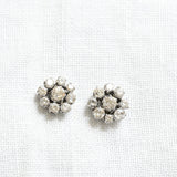 Art deco daisy earrings with diamonds