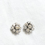 Art deco daisy earrings with diamonds