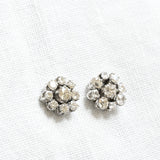 Art deco daisy earrings with diamonds