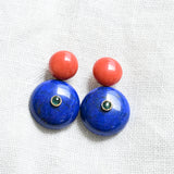 Uhani s koralami, lapis lazulijem in smaragdom