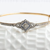 Art Deco Rigid Bracelet with Sapphires and Diamonds