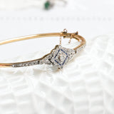 Art Deco Rigid Bracelet with Sapphires and Diamonds