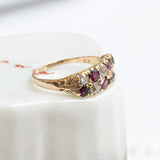 Antiker Rubin- und Diamantring