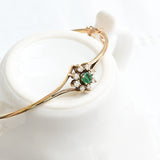 Vintage-Armband aus Smaragden und Diamanten, starr