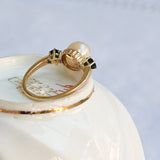 Vintage pearl and sapphire ring