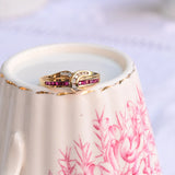 Vintage 50s ruby and diamond ring