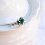 Vintage square cut emerald with diamonds