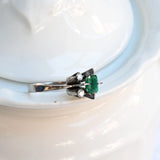 Vintage square cut emerald with diamonds