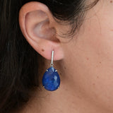 Boucles d'oreilles vintage en diamant et quartz