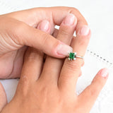 Vintage square cut emerald with diamonds