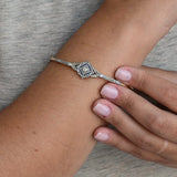 Art Deco Rigid Bracelet with Sapphires and Diamonds