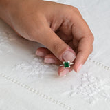 Vintage square cut emerald with diamonds