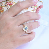 Vintage topaz and diamond ring