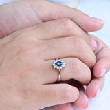 Sapphire and diamond rosette